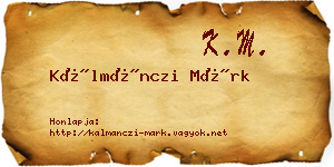 Kálmánczi Márk névjegykártya